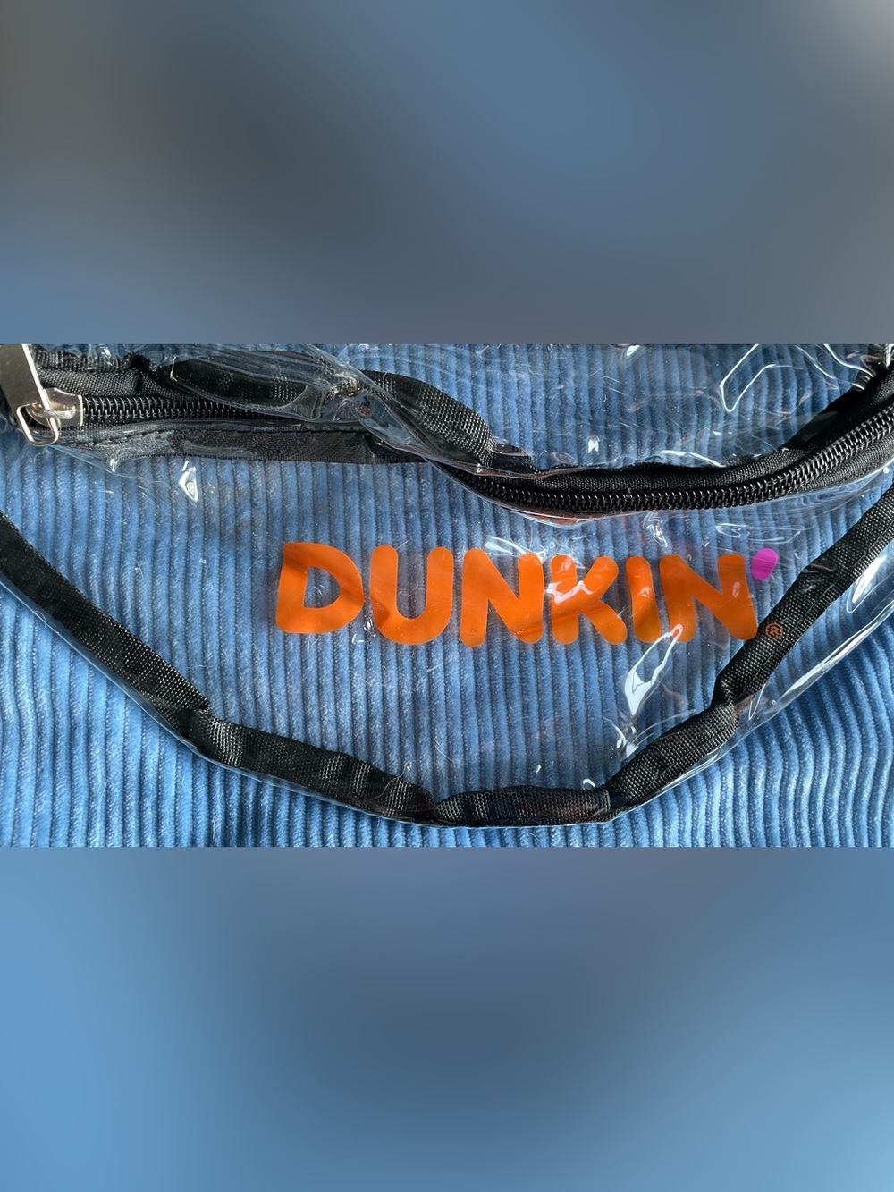 Dunkin' Clear Vinyl Fanny Pack with Black Trim